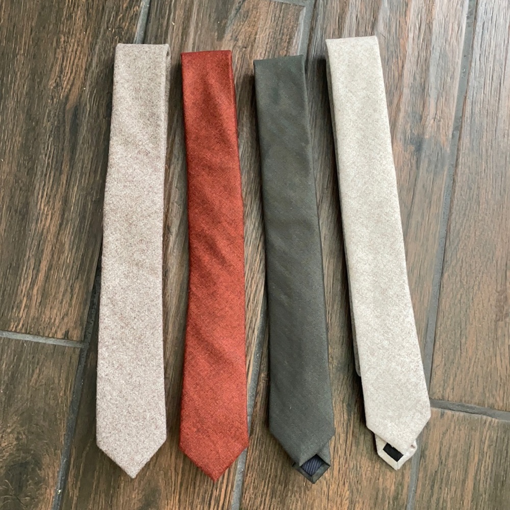 Men’s Slim Ties- Taupe, Rust, Olive, Cream